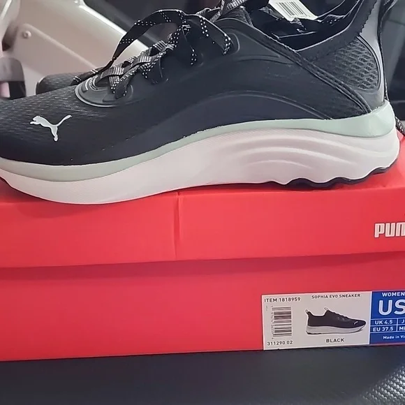 Puma Women's Softride Black Mint Green Sophia Evo Running Sneaker Shoes Sz 7 NWT - Picture 3 of 7